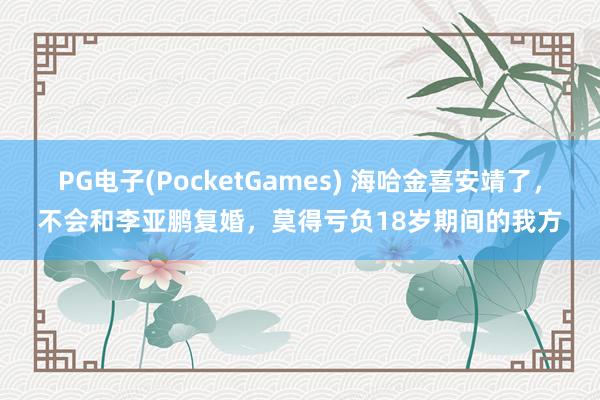 PG电子(PocketGames) 海哈金喜安靖了，不会和李亚鹏复婚，莫得亏负18岁期间的我方