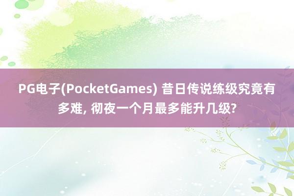 PG电子(PocketGames) 昔日传说练级究竟有多难， 彻夜一个月最多能升几级?