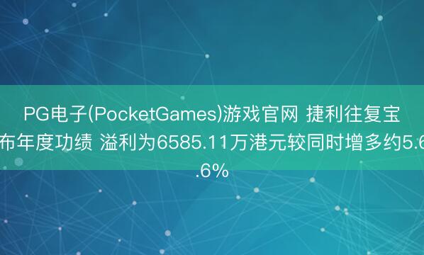 PG电子(PocketGames)游戏官网 捷利往复宝发布年度功绩 溢利为6585.11万港元较同时增多约5.6%