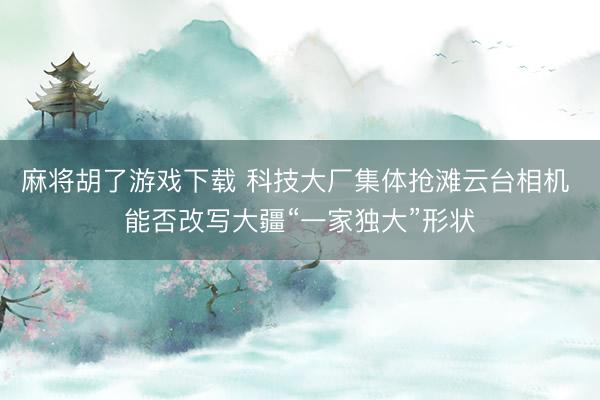 麻将胡了游戏下载 科技大厂集体抢滩云台相机 能否改写大疆“一家独大”形状