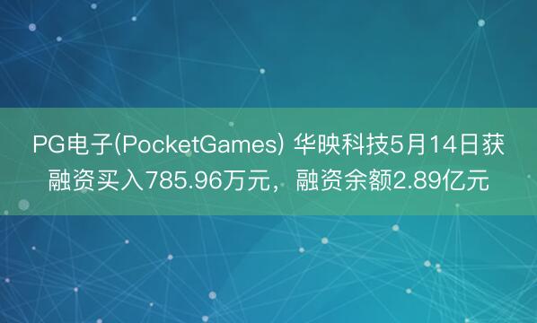 PG电子(PocketGames) 华映科技5月14日获融资买入785.96万元，融资余额2.89亿元