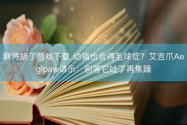 麻将胡了游戏下载 幼猫也会得毛球症？艾吉爪Aegipaw请示：别等它吐了再焦躁