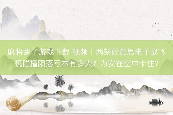 麻将胡了游戏下载 视频丨两架好意思电子战飞机碰撞陨落亏本有多大？为安在空中卡住？
