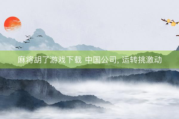 麻将胡了游戏下载 中国公司， 运转挑激动