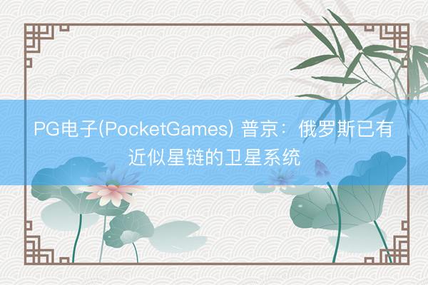 PG电子(PocketGames) 普京：俄罗斯已有近似星链的卫星系统