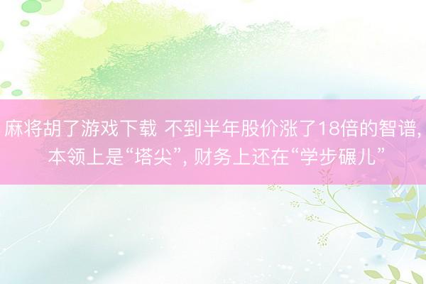 麻将胡了游戏下载 不到半年股价涨了18倍的智谱， 本领上是“塔尖”， 财务上还在“学步碾儿”